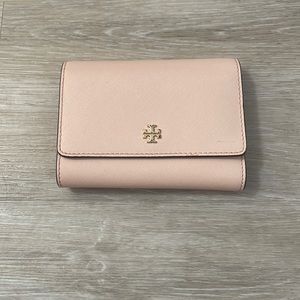 Light Pink Tory Burch Tri-Fold Wallet